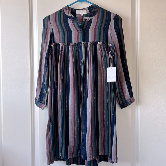 Bella Dahl Other - Bella Dahl striped eggplant hue striped shirt dress. Size 14 soft rayon